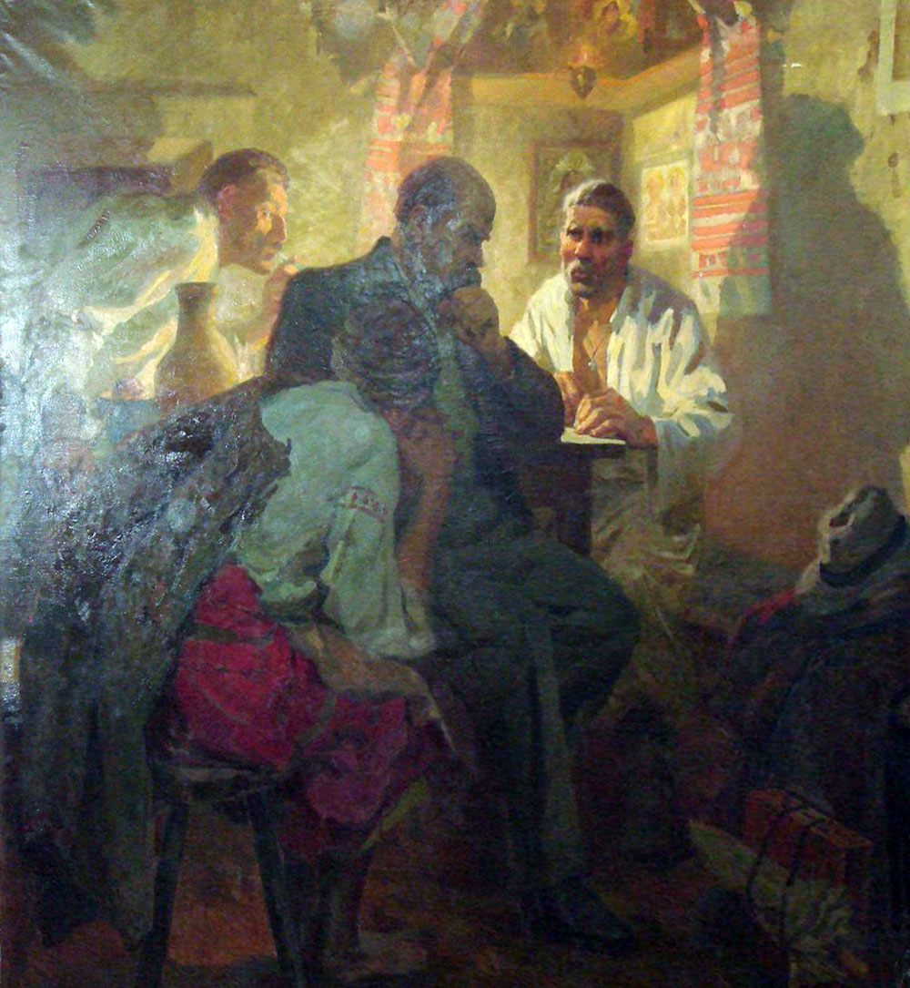 «Т. Шевченко у гостях у селян». 1966. Полотно, олія